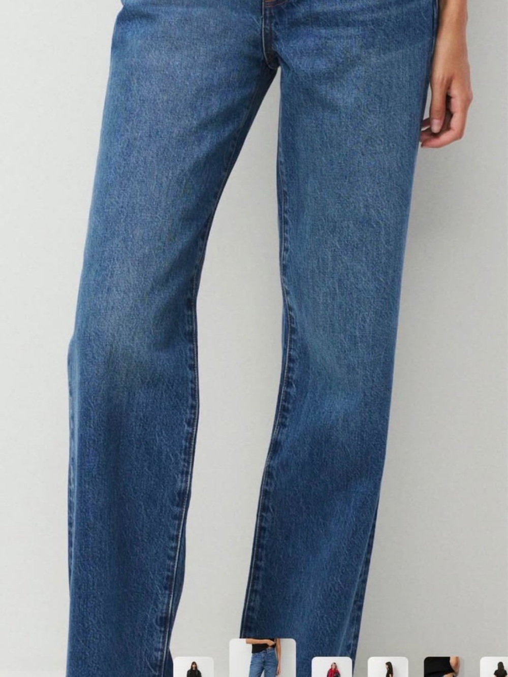 Aritzia Straight-Leg Jeans — Medium Blue Wash